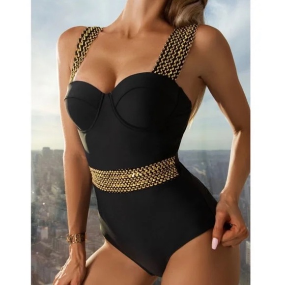 Boho Braided Strap One Piece Monokini Swim Beach LAST FEW - Picture 7 of 11